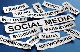 Words related to social media, including "business," "networking," and "marketing."